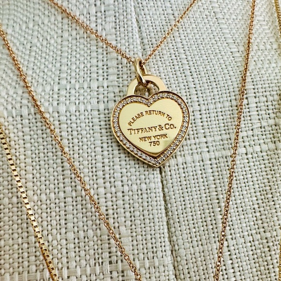 NEW Tiffany Small Yellow Gold Small Heart with Diamonds ONLY - Picture 2 of 5